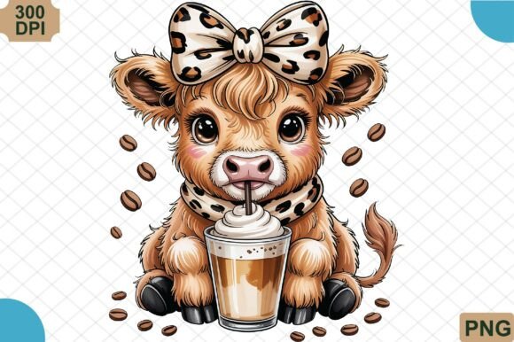 Download Coffee-Loving Highland Cow PNG - Png Collection