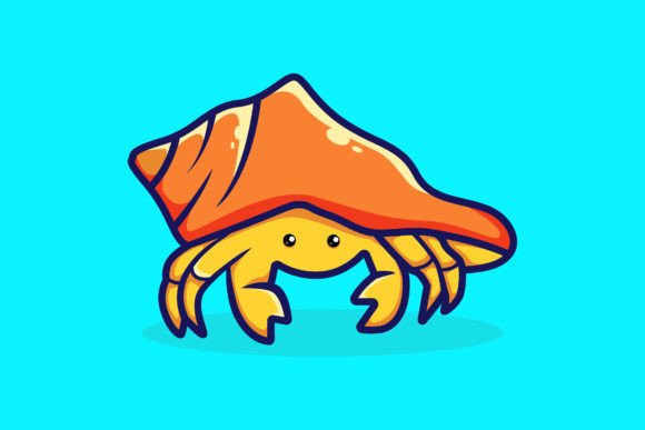Download Cute Hermit Crab Cartoon Vector Icon - Cartoon Collection