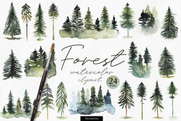 Download Watercolor Forest Clipart - Forest clipart Collection