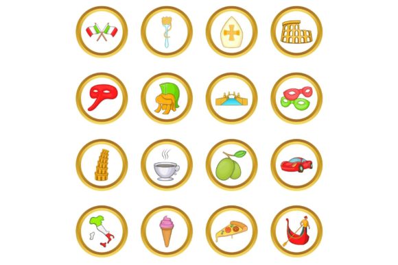 Download Italy Vector Set, Cartoon Style - Cartoon Collection