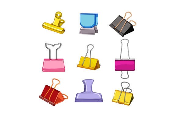 Download Binder Clip Set Cartoon Vector - Cartoon Collection