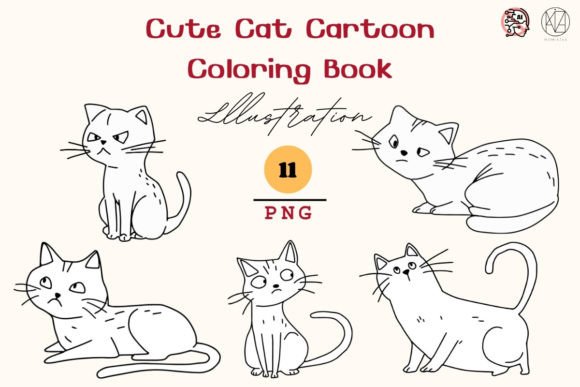 Download Cute Cat Cartoon Coloring21 PNG - Cartoon Collection