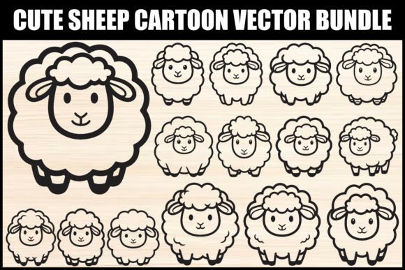 Download Cute Sheep Cartoon Vector Bundle - Cartoon Collection