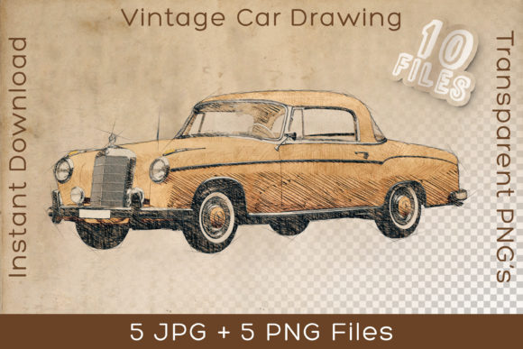 Download Mercedes Benz Vintage Car Art Drawing - Premium Bundle