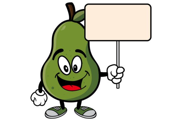 Download Smiling Avocado Cartoon Mascot Character - Cartoon Collection
