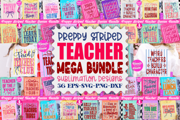 Download Preppy Striped Teacher PNG Bundle School - Png Collection