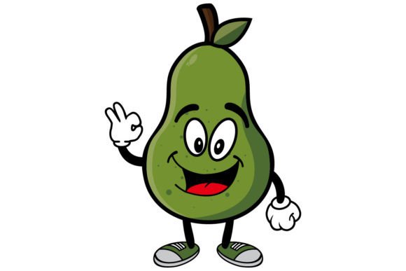 Download Smiling Avocado Cartoon Mascot Character - Cartoon Collection