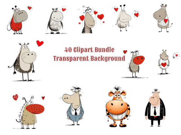 Download Funny Hippo Cartoon Clipart Bundle PNG - Cartoon Collection