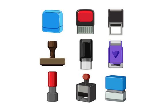 Download Stamp Handle Set Cartoon Vector - Cartoon Collection