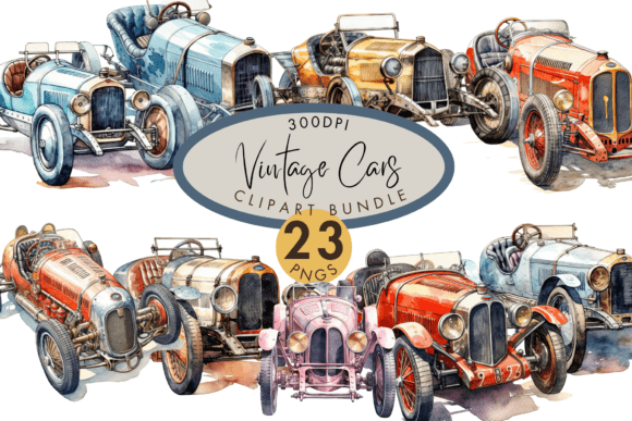 Download Vintage Car Clipart Bundle Retro Racing - Car clipart Collection
