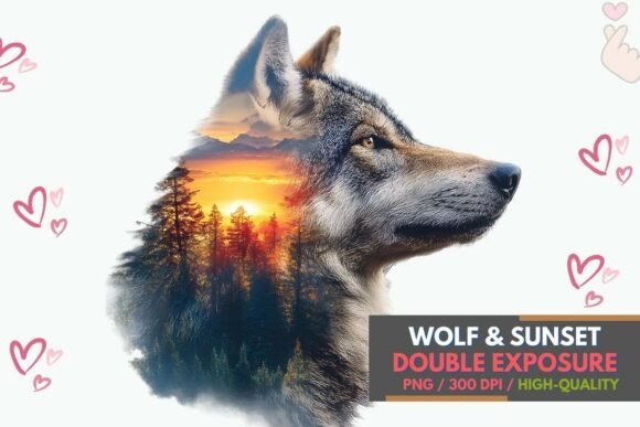 Download Wolf Forest Sunset Double Exposure PNG - Png Collection