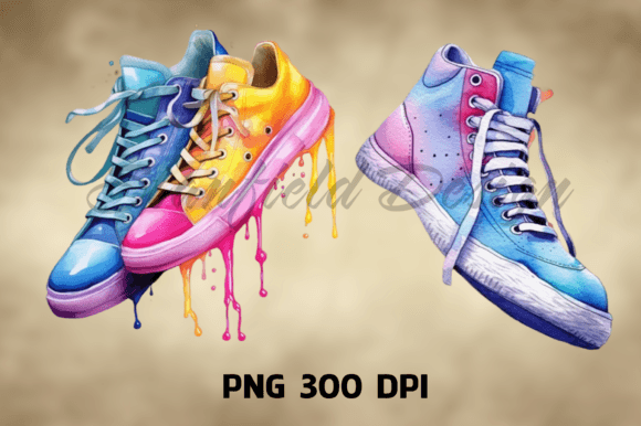 Download Watercolor Shoes Dripping Png, Shoes PNG - Png Collection