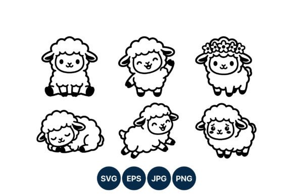 Download Cute Lamb Cartoon Vector Set - Cartoon Collection