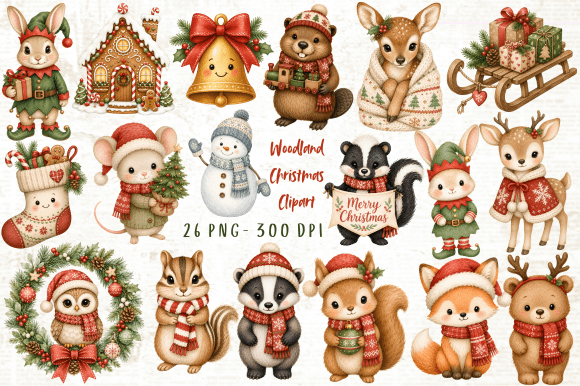 Download Woodland Christmas Clipart PNG - Png Collection