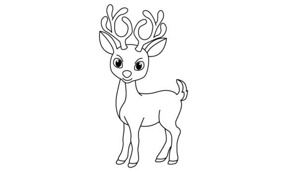 Download Cute Deer Cartoon Coloring Page - Cartoon Collection