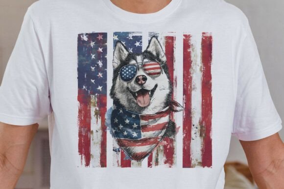 Download Patriotic Siberian Husky Dog PNG - Png Collection