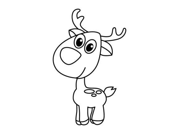 Download Funny Rain Deer Cartoon Coloring Book. - Cartoon Collection