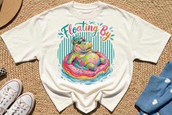 Download Playful Summer Hippo Sublimation PNG - Png Collection